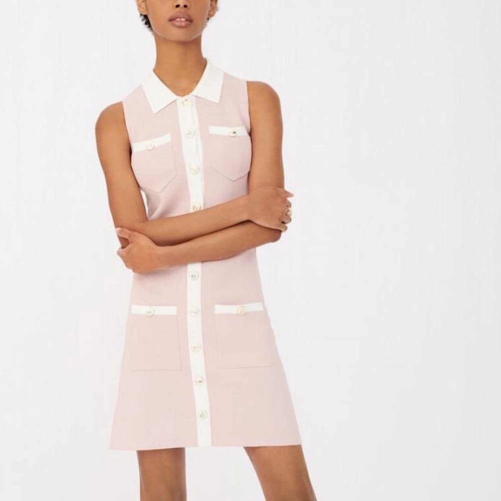Maje revisto pale pink dress